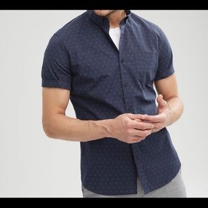 NWT RW&CO Men’s Slim Fit Navy Geo Shirt size small. (3)